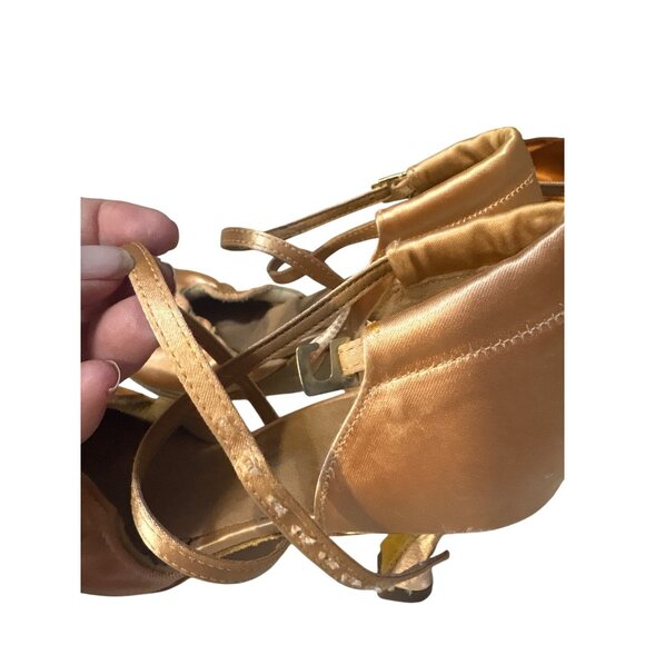 International Dance Shoes Satin Ballroom Dance Heels Strappy Adjustable Buckle S - Picture 2 of 8